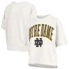 Pressbox White Notre Dame Fighting Irish Nelson Arch Over Logo Waist Length Oversized Slub T-shirt In White