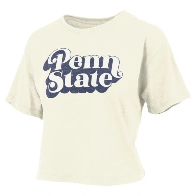 Pressbox White Penn State Nittany Lions Vintage Easy Team Name Waist-length T-shirt