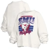 Pressbox White Smu Mustangs Oversized Janice Retro Waist-length Pullover Sweatshirt In White