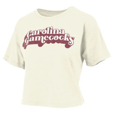 Pressbox White South Carolina Gamecocks Vintage Easy Team Name Waist-length T-shirt