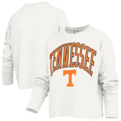 Pressbox White Tennessee Volunteers Motley Boxy Waist-length Long Sleeve T-shirt