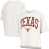 Pressbox Women's White Texas Longhorns Nelson Arch Over Logo Waist Length Oversized Slub T-shirt In Gray