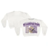 Pressbox White Washington Huskies Oversized Janice Retro Waist-length Sweatshirt In White