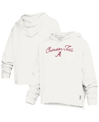 Pressbox Women's Alabama Crimson Tide Faye Hooded Slub Long-sleeve T-shirt In White