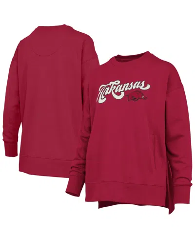 Pressbox Women's Arkansas Razorbacks Harper Oversized-fit Sweatshirt In Cardinal