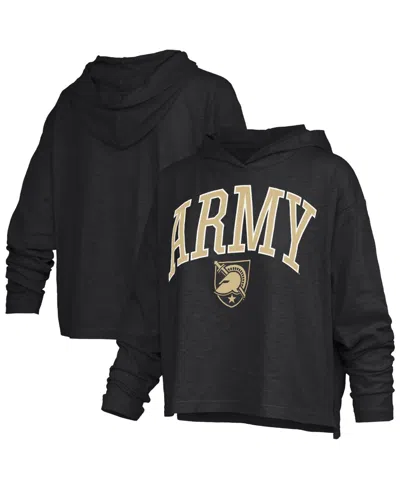 Pressbox Women's Army Black Knights Nelson Oversized-fit Slub Hooded Long-sleeve T-shirt