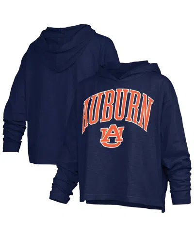 Pressbox Women's Auburn Tigers Nelson Long-sleeve Hooded Slub T-shirt In Navy