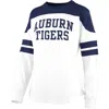 Pressbox Women's Auburn University Half-back Top In White/navy In Multi