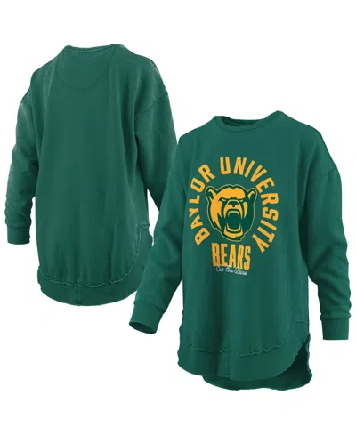 Pressbox Women's Baylor Bears Blitz Fleece-lined Graphic Crewneck Sweatshirt In Green