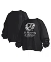 Pressbox Women's Black Alabama Crimson Tide Big Aug Script Janice Oversized Pullover Sweatshirt In Black
