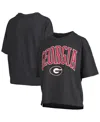 Pressbox Women's Black Georgia Bulldogs Nelson Arch Over Logo Waist Length Oversized Slub T-shirt In Black
