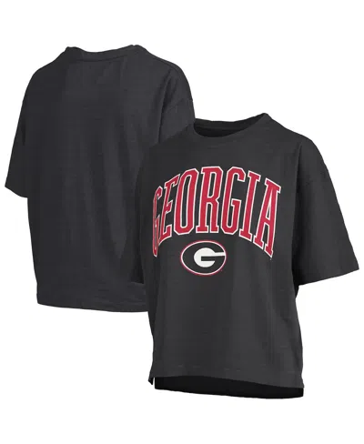 Pressbox Women's Black Georgia Bulldogs Nelson Arch Over Logo Waist Length Oversized Slub T-shirt