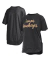 Pressbox Women's Black Iowa Hawkeyes Poncho T-shirt In Black