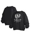 Pressbox Women's Black Oklahoma Sooners Big Aug Script Janice Oversized Pullover Sweatshirt In Black