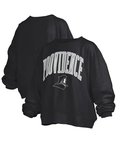 Pressbox Women's Black Providence Friars Oversized Janise Arch Over Logo Fleece Sweatshirt