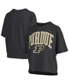 Pressbox Black Purdue Boilermakers Nelson Arch Over Logo Waist Length Oversized Slub T-shirt In Black