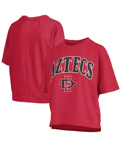 Pressbox Women's Cardinal San Diego State Aztecs Oversized Nelson Arch Over Logo Slub T-shirt