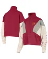 Pressbox Women's Cardinal Usc Trojans Ferrara Color Block Quarter-zip Sweatshirt In Red