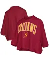 Pressbox Women's Cardinal Usc Trojans Midi Arch Over Logo Oversized T-shirt In Brown