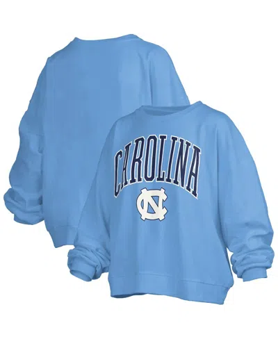 Pressbox Women's Carolina Blue North Carolina Tar Heels Janise Arch Over Logo Waist Length Oversized Pullover
