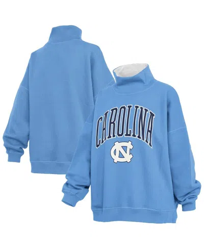 Pressbox Women's Carolina Blue North Carolina Tar Heels Oversized Mock Neck Sweatshirt