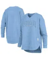 Pressbox Carolina Blue North Carolina Tar Heels Westin Poncho V-neck Pullover Sweatshirt In Blue