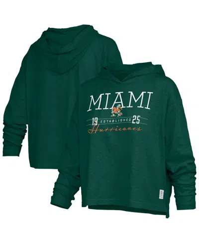 Pressbox Women's Castillo Long-sleeve Hooded Slub T-shirt In Green