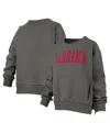 Pressbox Women's Charcoal Alabama Crimson Tide Pocketed Raglan Pullover Sweatshirt In Charcoal