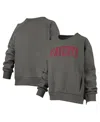 Pressbox Women's Charcoal Minnesota Golden Gophers Pocketed Raglan Pullover Sweatshirt In Gray