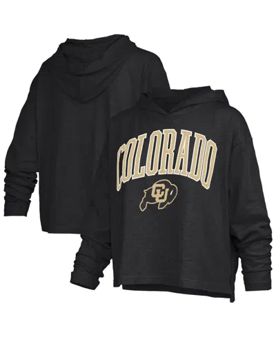 Pressbox Women's Colorado Buffaloes Nelson Oversized Long-sleeve Hooded T-shirt In Black