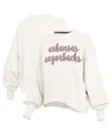 Pressbox Cream Arkansas Razorbacks Chelsea Oversized Pullover Sweatshirt In White