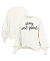 Pressbox Cream Army Black Knights Oversized Chelsea Waist Length Pullover Sweatshirt In Neutral