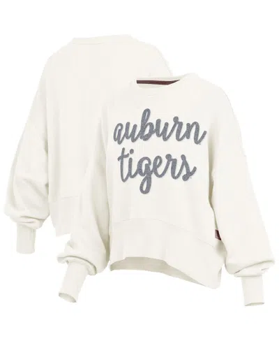 Pressbox Women's Cream Auburn Tigers Chelsea Oversized Pullover Sweatshirt In White