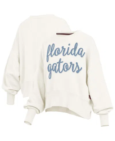 Pressbox Women's Cream Florida Gators Chelsea Oversized Pullover Sweatshirt In White