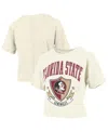 Pressbox Women's Cream Florida State Seminoles Buckler Vintage Cropped T-shirt