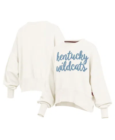 Pressbox Women's Cream Kentucky Wildcats Chelsea Oversized Pullover Sweatshirt In White