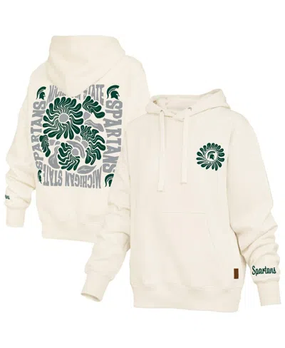 Pressbox Cream Michigan State Spartans Elena Janise Hoodie In White