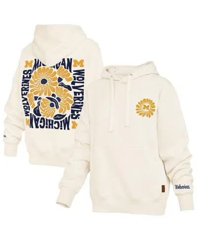 Pressbox Women's Cream Michigan Wolverines Elena Janise Hoodie In White