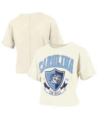 Pressbox Women's Cream North Carolina Tar Heels Buckler Vintage Cropped T-shirt In White