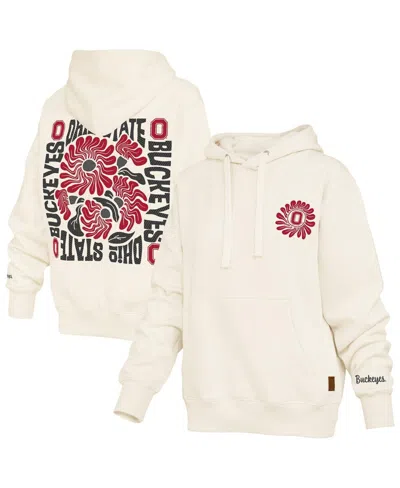 Pressbox Women's Cream Ohio State Buckeyes Elena Janise Hoodie In White