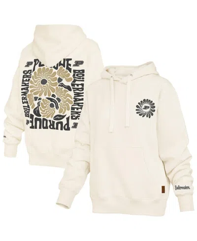 Pressbox Women's Cream Purdue Boilermakers Elena Janise Hoodie In White