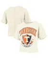 Pressbox Women's Cream Tennessee Volunteers Buckler Vintage Cropped T-shirt In White