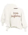 Pressbox Cream Texas Longhorns Chelsea Oversized Pullover Sweatshirt In White