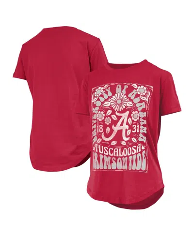 Pressbox Women's Crimson Alabama Crimson Tide Irvine Floral Team Colorâ T-shirt In Red