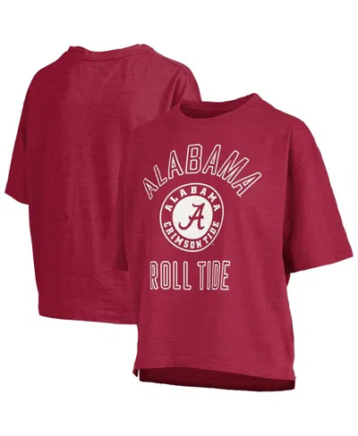 Pressbox Women's Crimson Alabama Crimson Tide Motley Crew Bishop Waist Length Oversized Slub T-shirt In Burgundy