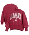 Pressbox Crimson Alabama Crimson Tide Oversized Waist-length Crewneck Sweatshirt In Red