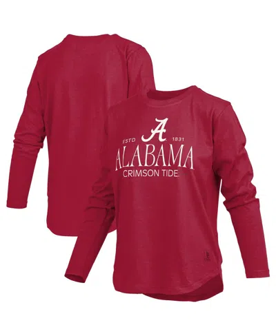 Pressbox Women's Crimson Alabama Crimson Tide Silver On Long Sleeve T-shirt In Red