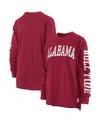 Pressbox Women's Oklahoma Sooners Two-hit Canyon Long Sleeve T-shirt In Burgundy