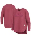 Pressbox Women's Crimson Alabama Crimson Tide Westin Poncho V-neck Pullover Sweatshirt In Pink