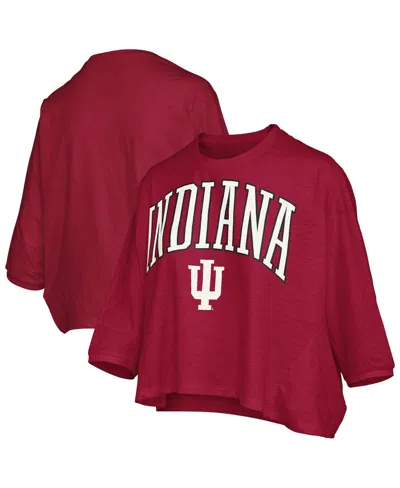 Pressbox Women's Crimson Indiana Hoosiers Midi Arch Over Logo Oversized T-shirt In Red